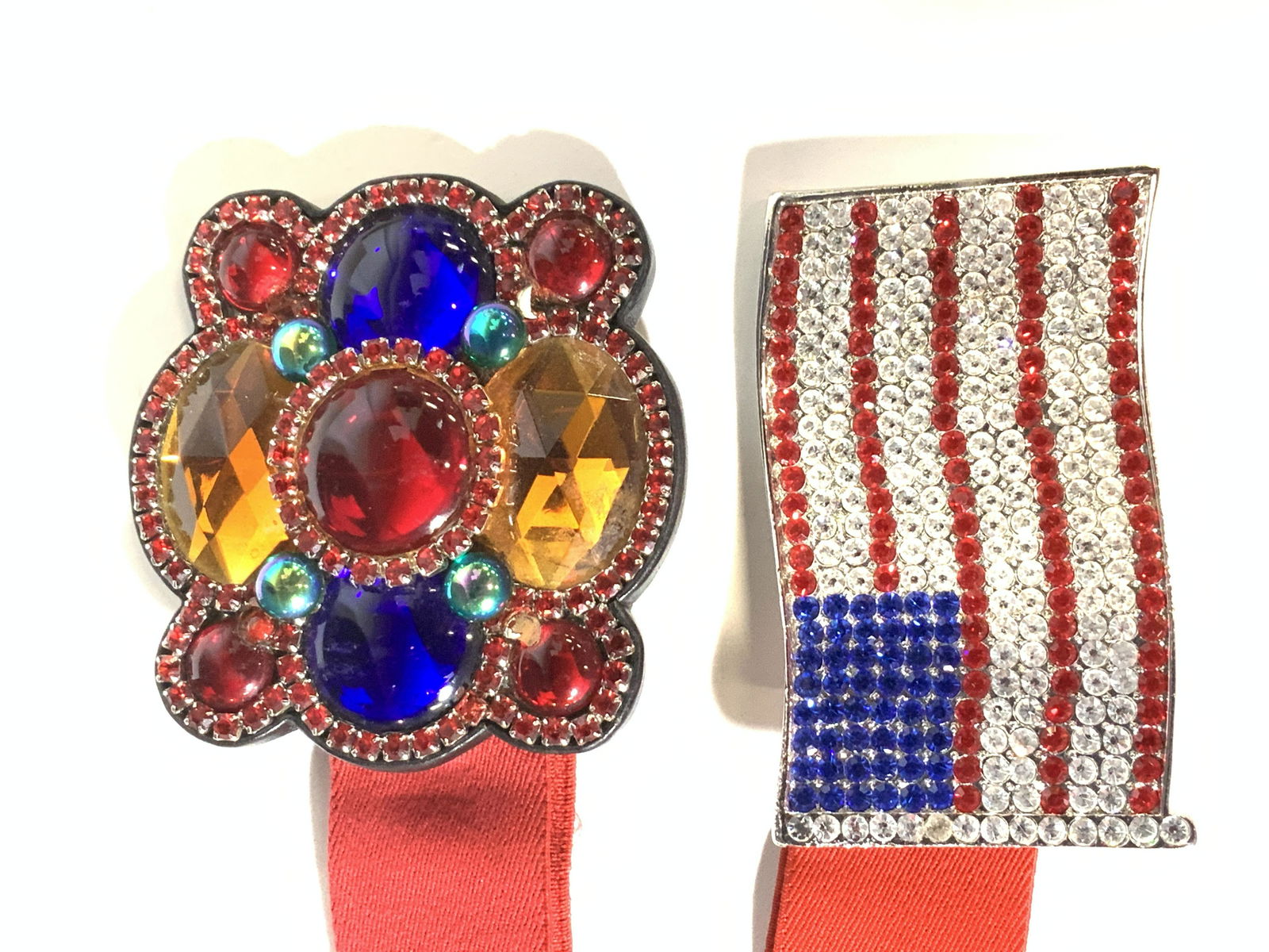 Bejeweled Oversized Belt Buckles 2, American Flag (1 of 5)