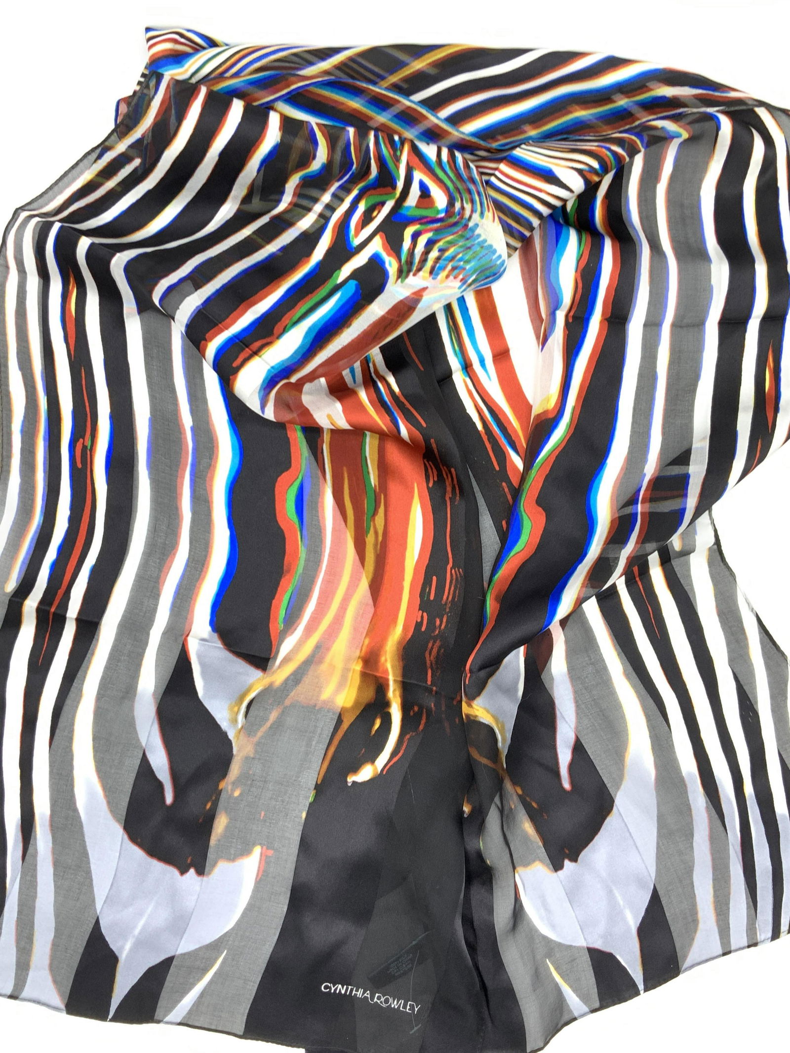 Cynthia ROWLEY HOLOGRAPHIC Sheer Silk Scarf (1 of 8)