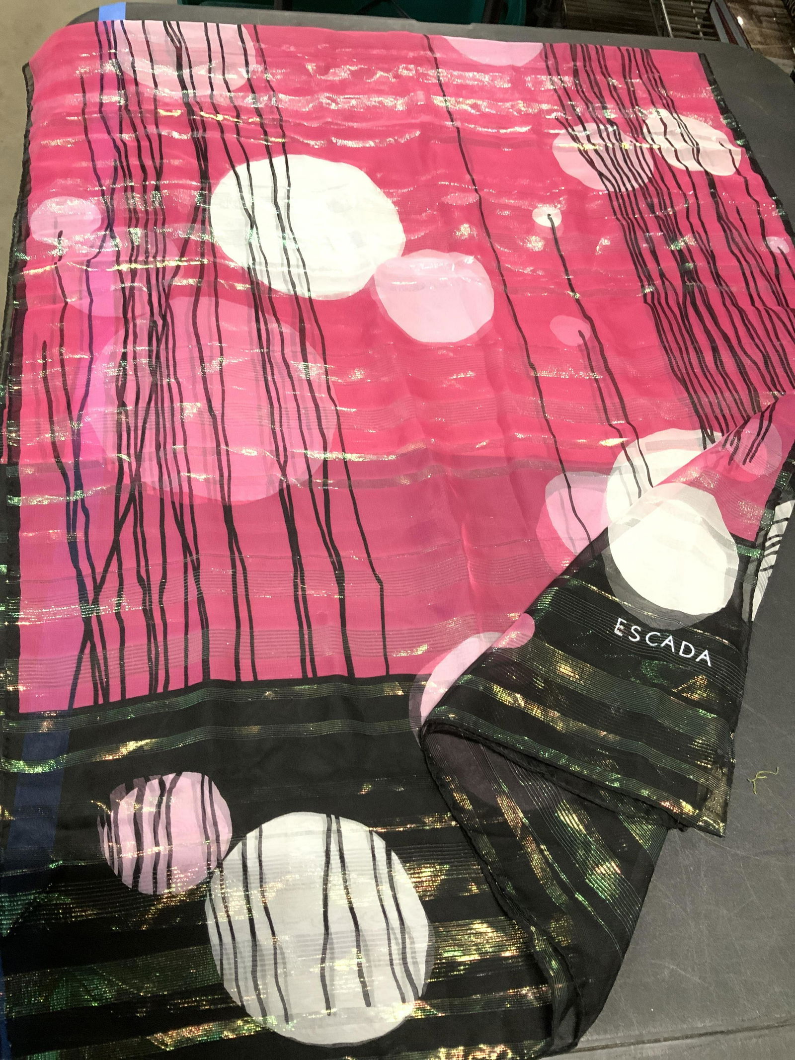 Pop ART DECO Sheer Silk Scarf by ESCADA, Italy (1 of 7)