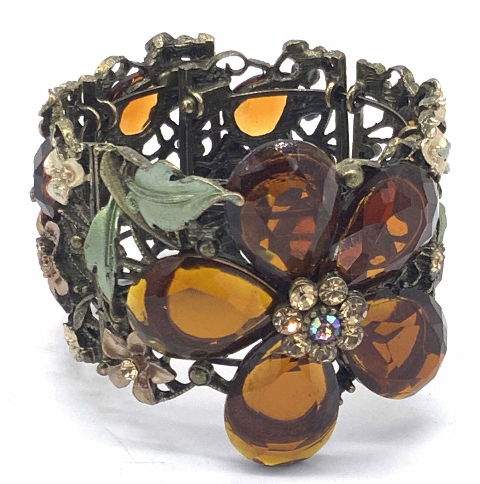 Floral Rhinestone Statement Bracelet, Jewelry (1 of 8)