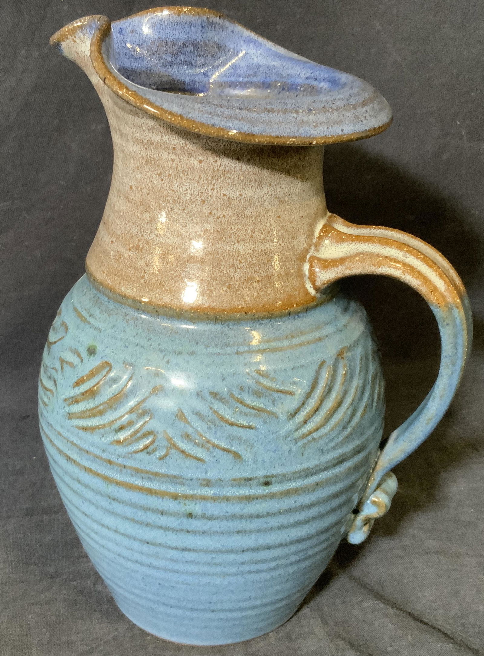 Signed Hand Crafted Ceramic Pitcher (1 of 8)