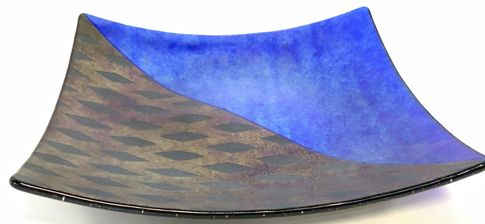 Artist Signed Handmade Colored Glass Plate (1 of 6)