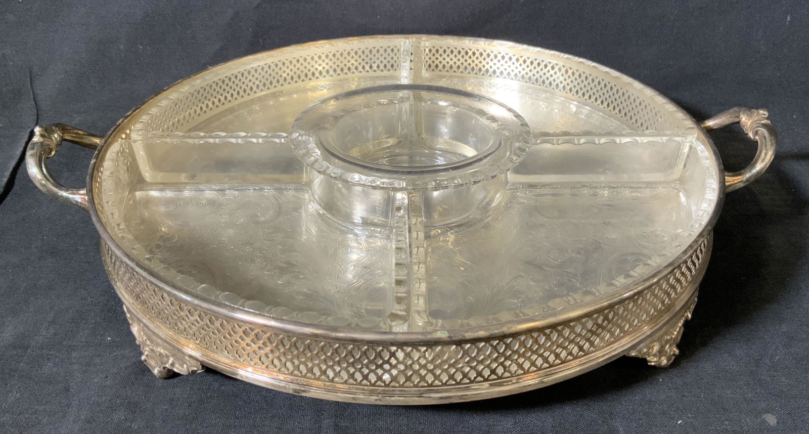 Silver Plated & Glass Serving Dish (1 of 9)