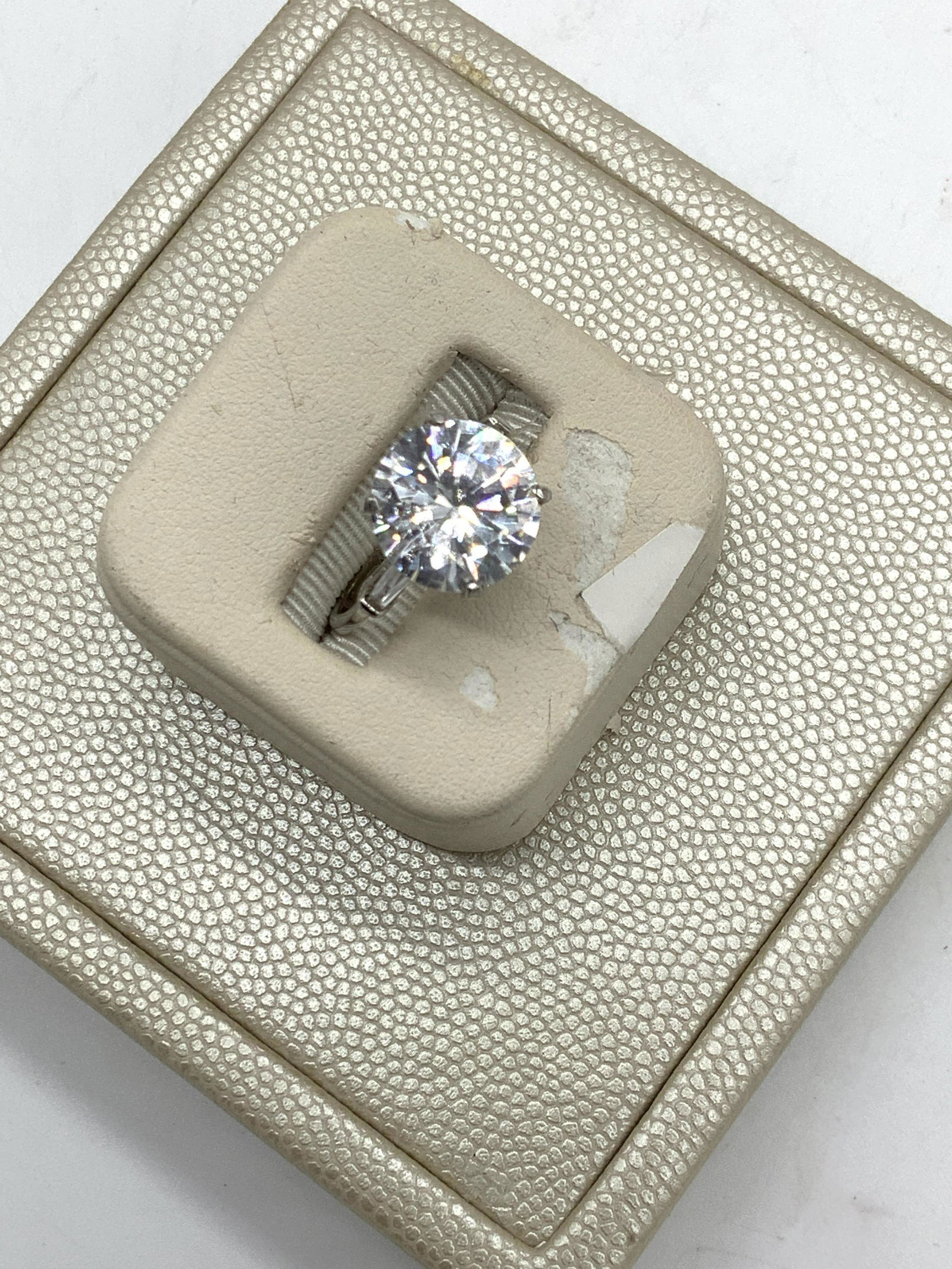 Sterling Crystal Solitaire & Eternity Band Rings (1 of 5)