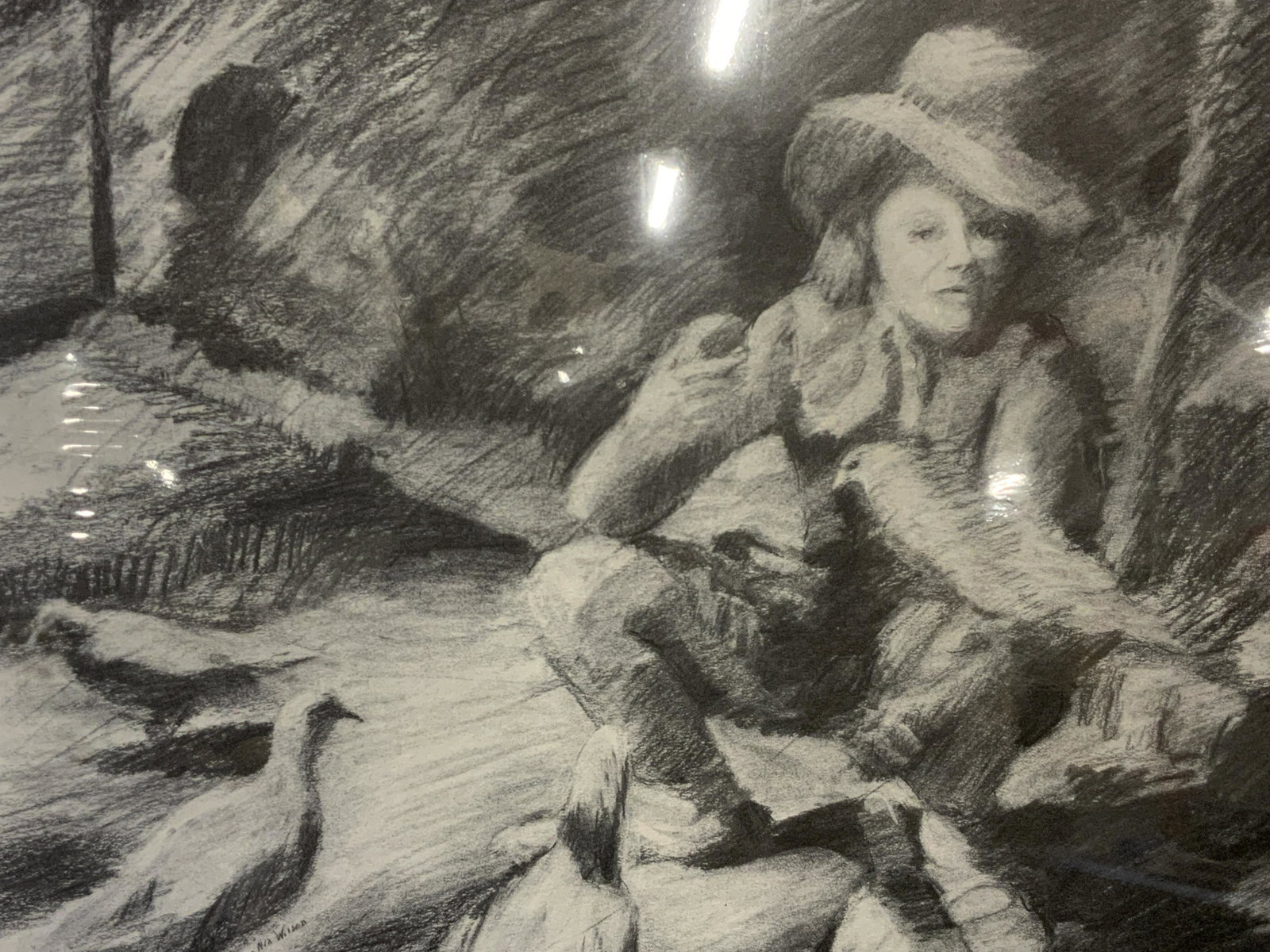 Rubye Nix Wilson Signed French Charcoal Litho: Rubye Nix Wilson Signed French Charcoal lithograph, signature title and edition to lower border reads ‘Capistrano, 116/750, Rubye Nix Wilson’, text to lower border reads ‘Capistrano, From an ori