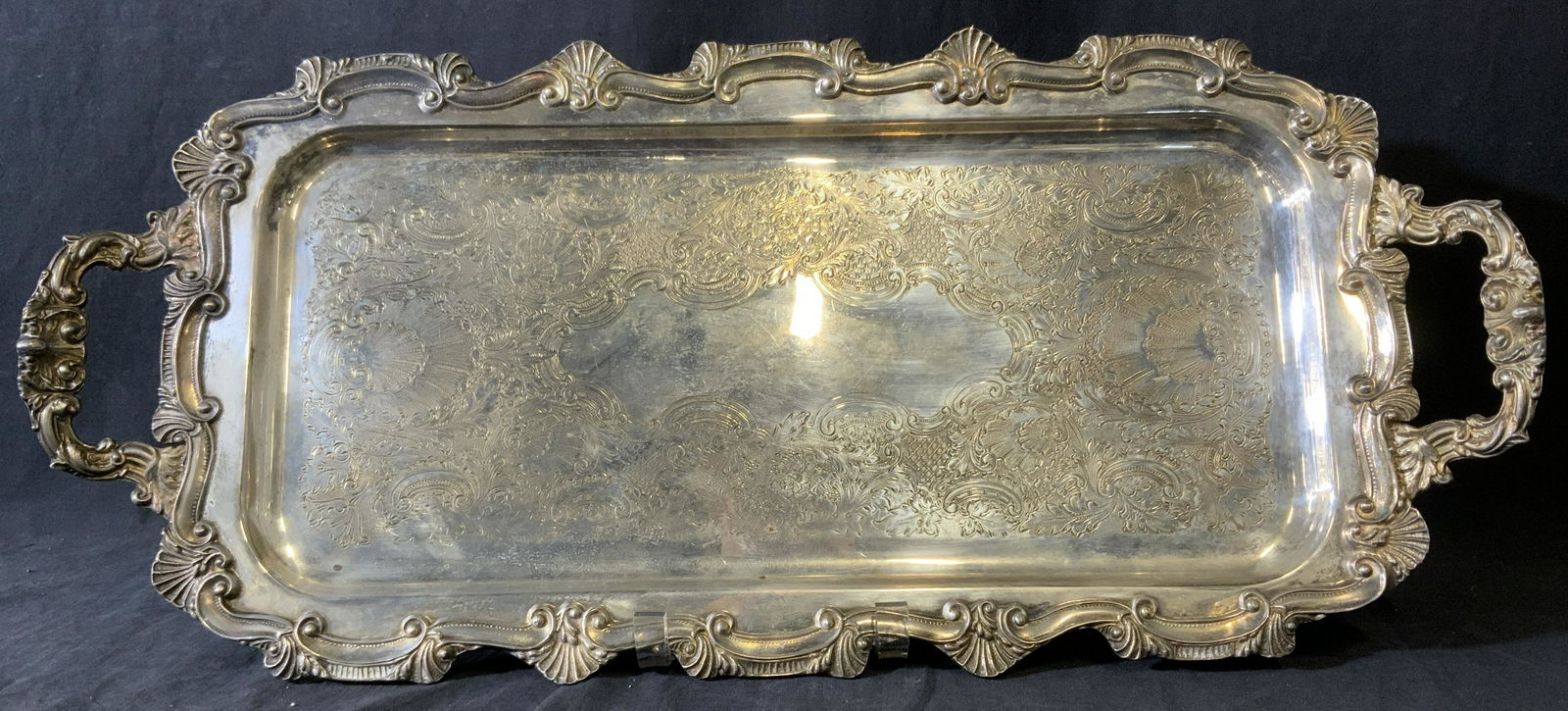 Vintage Etched Silver Plated Platter (1 of 6)