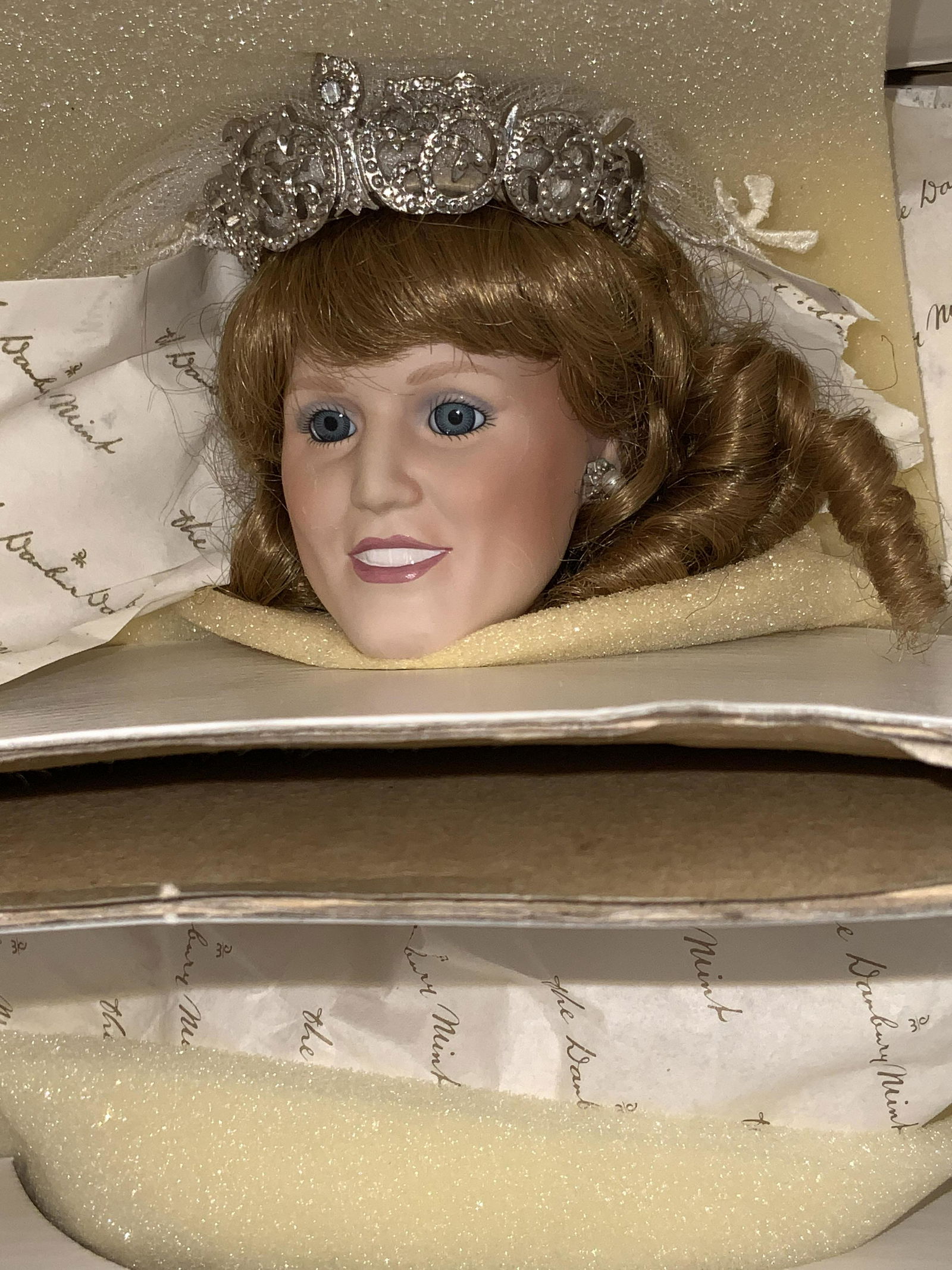 DANBURY MINT Porcelain Princess Sarah Bride Doll (1 of 8)