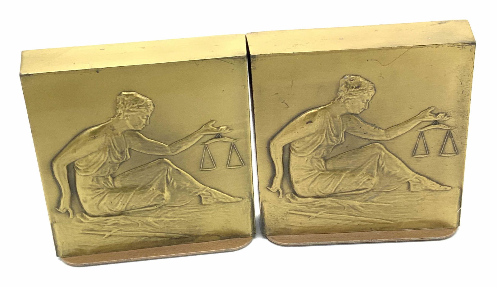 Philadelphia Manufacturing Justice Brass Bookends (1 of 8)