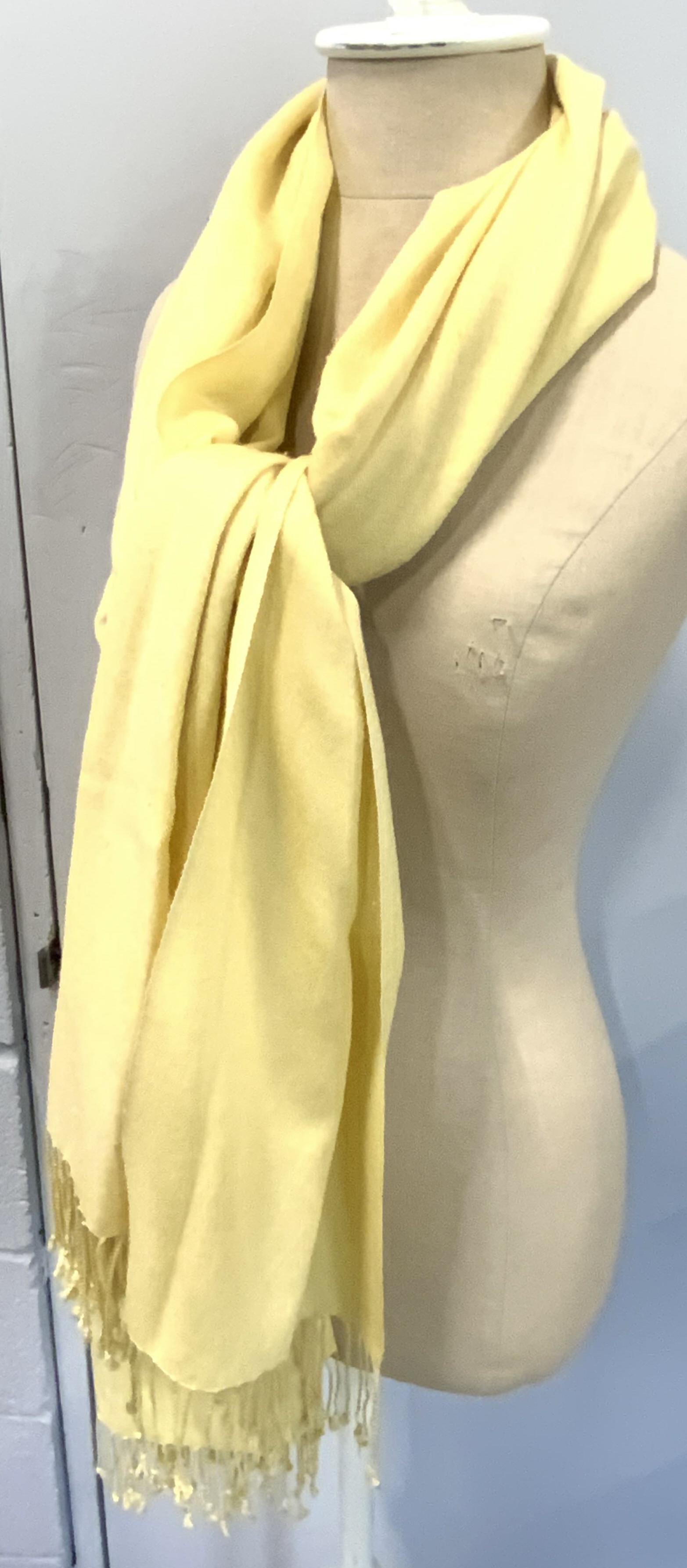 PASHMINA & Silk Oversized Yellow Scarf (1 of 6)