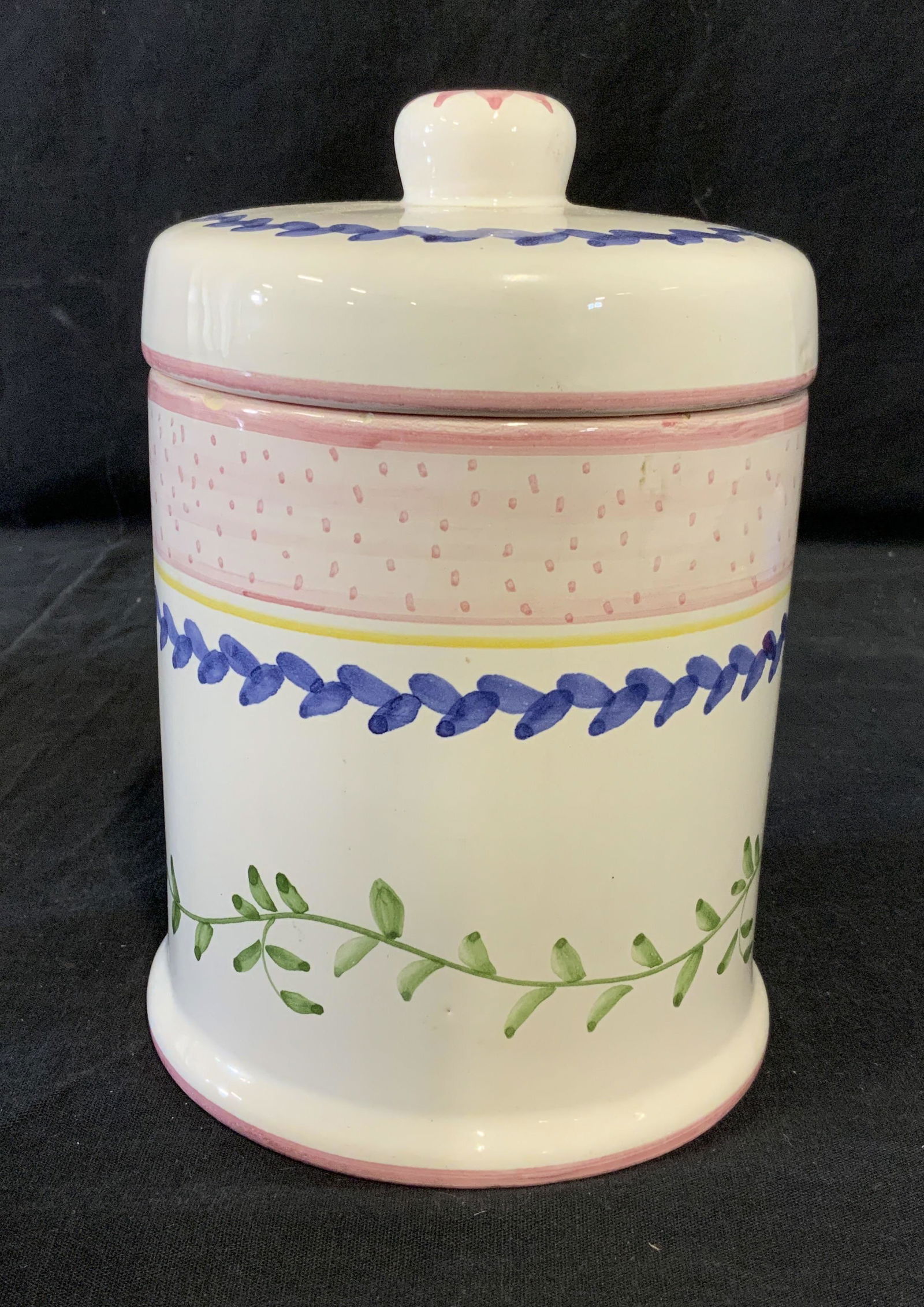 Hand Painted Ceramic Jar, Portugal (1 of 6)