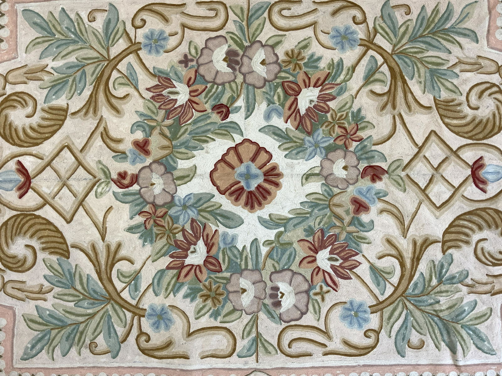 Vintage Hand Hooked Chain Stitch Rug (1 of 8)