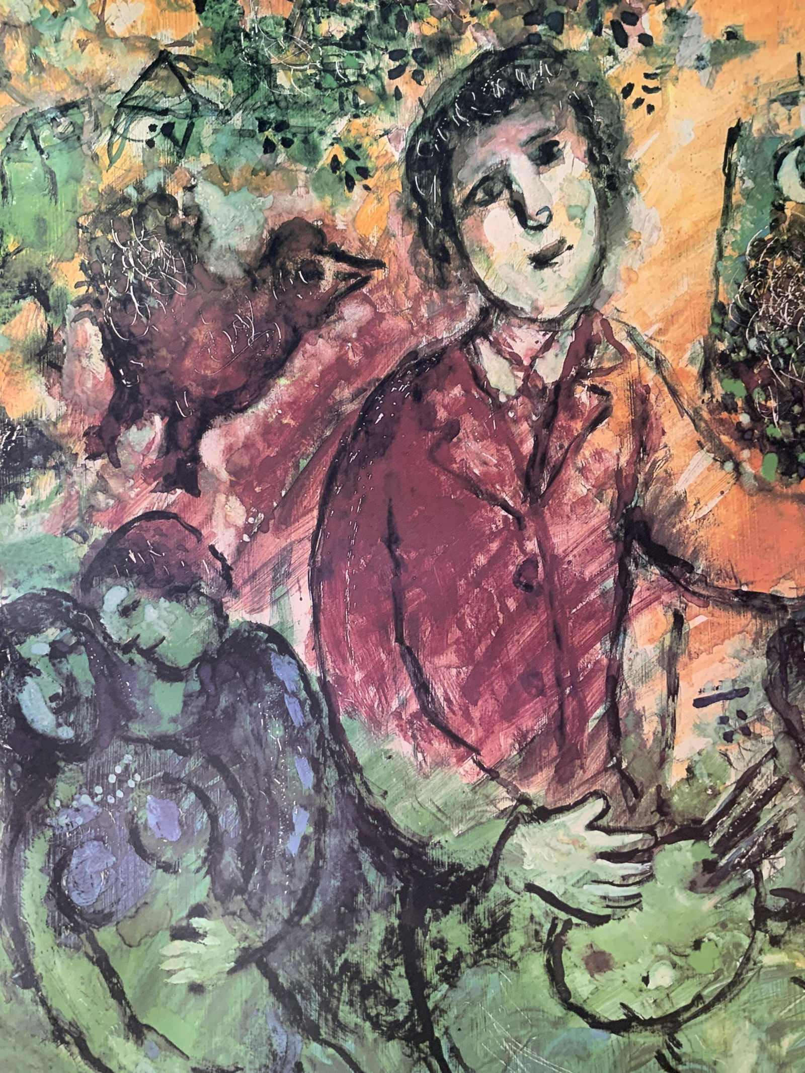 MARC CHAGALL Artist & Lovers Offset Lithograph (1 of 8)