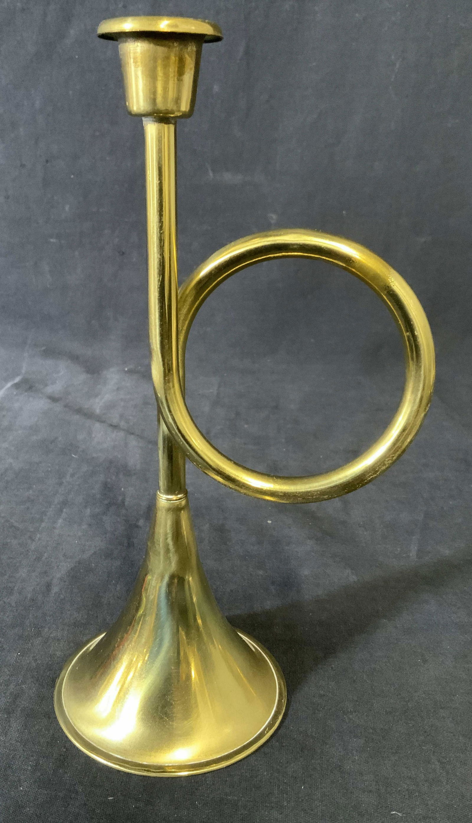 Vintage Brass Bugle Candlestick Holder (1 of 6)