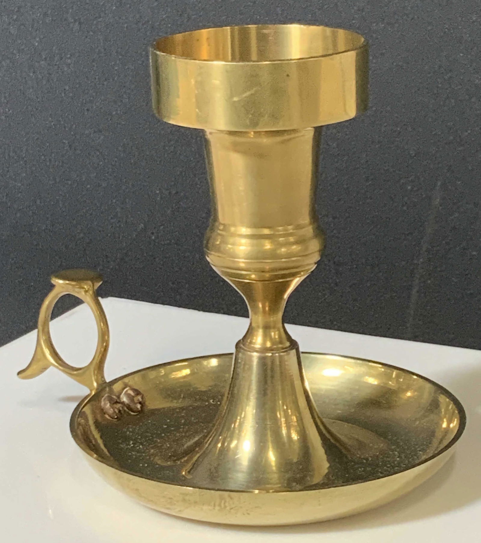 Solid Brass Chamberstick Candle Holder (1 of 5)