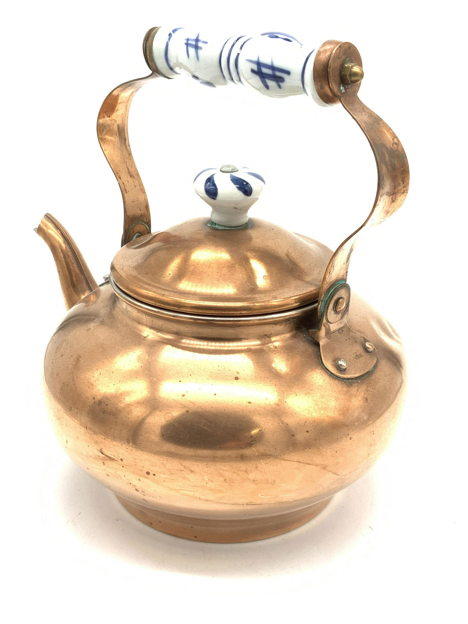 Copper Tea Kettle with Delft Ceramic Handle, (1 of 7)