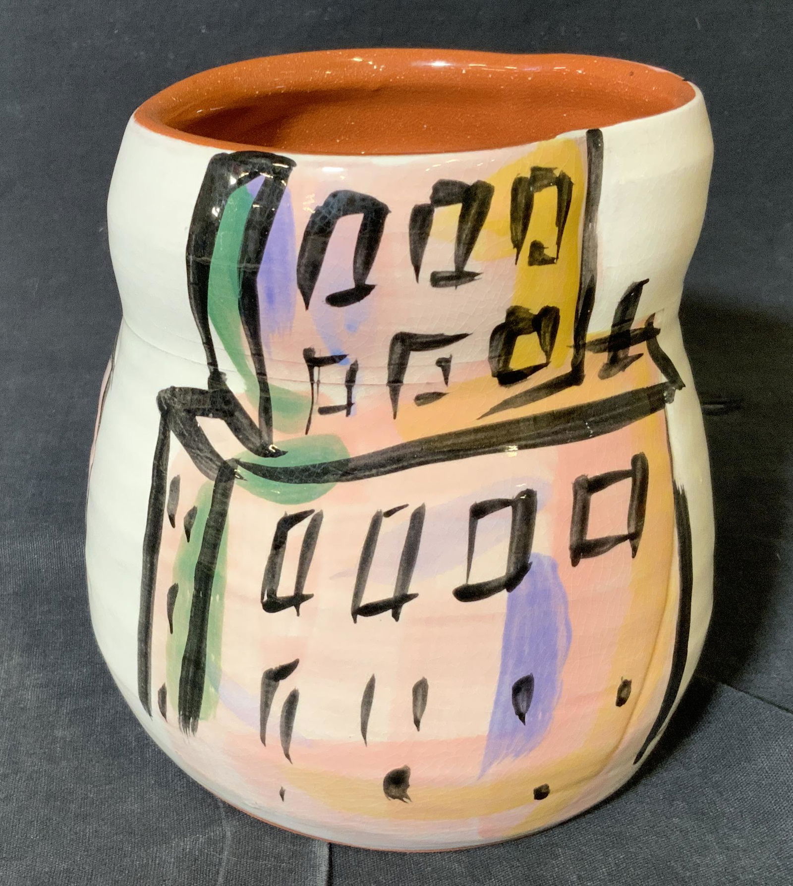 Signed Hand Painted Ceramic Pot (1 of 5)