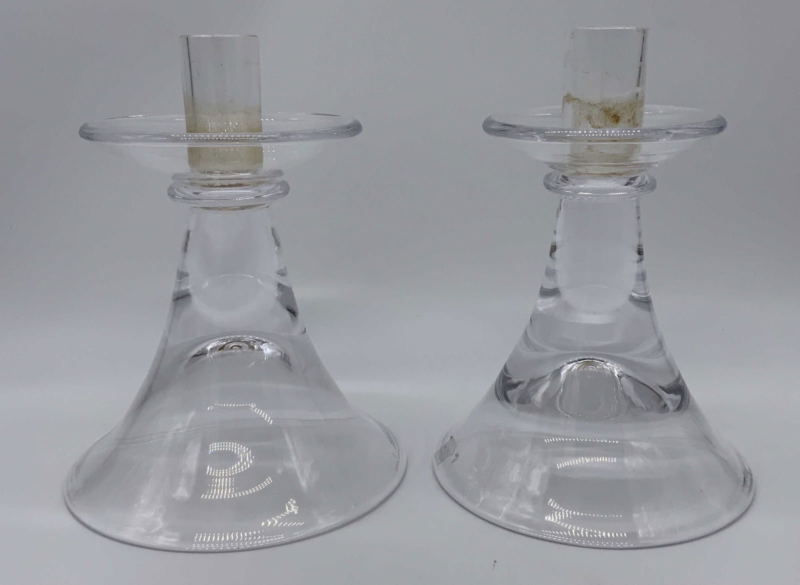 Pair SIMON PEARCE Glass Candlesticks (1 of 4)
