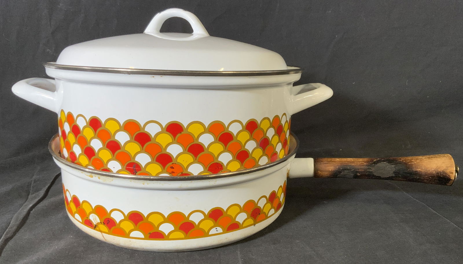GEORGES BRIARD Enamel Double Boiler Pot (1 of 8)