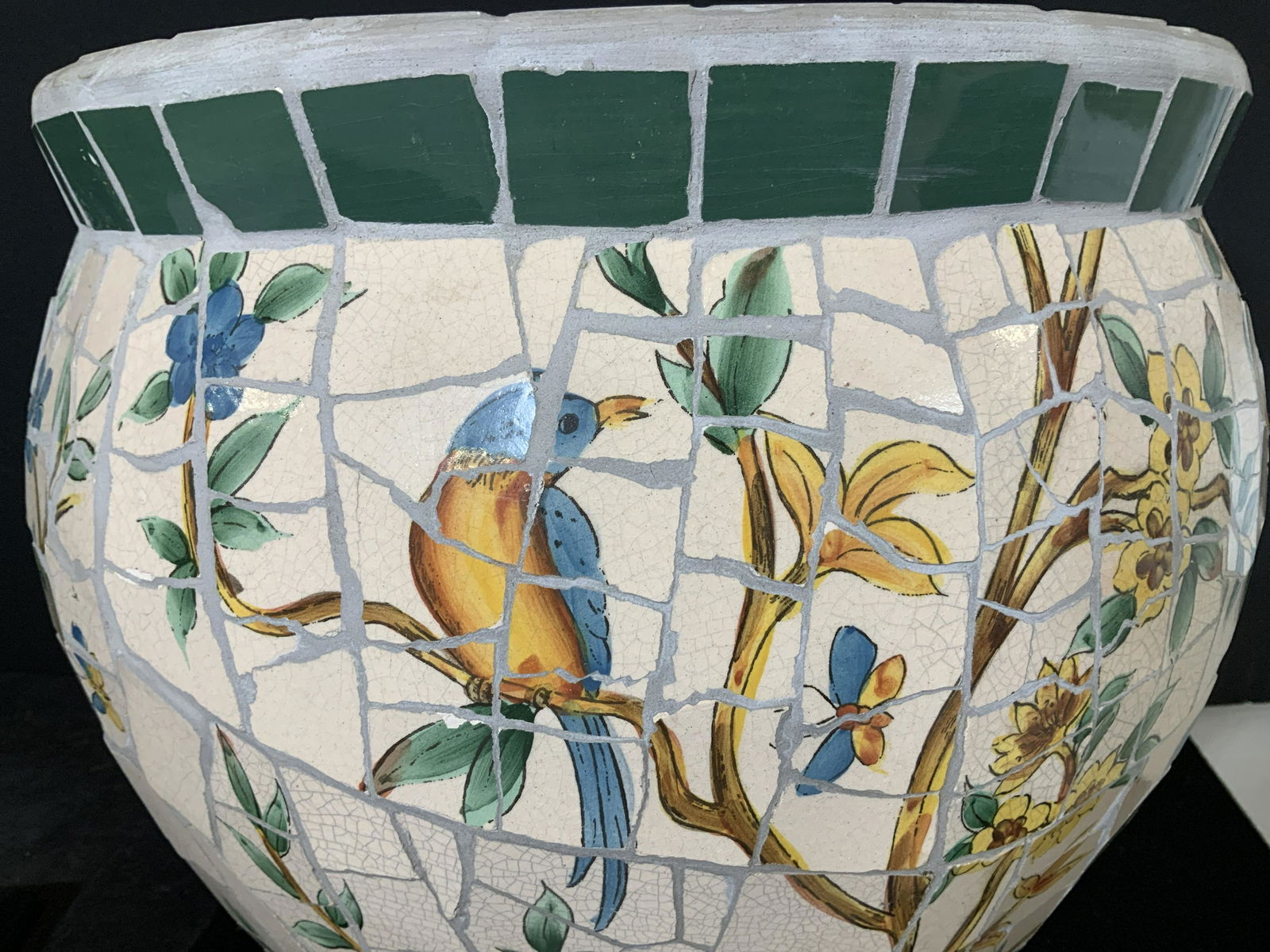 Ceramic Mosaic Jardiniere Planter, China (1 of 6)