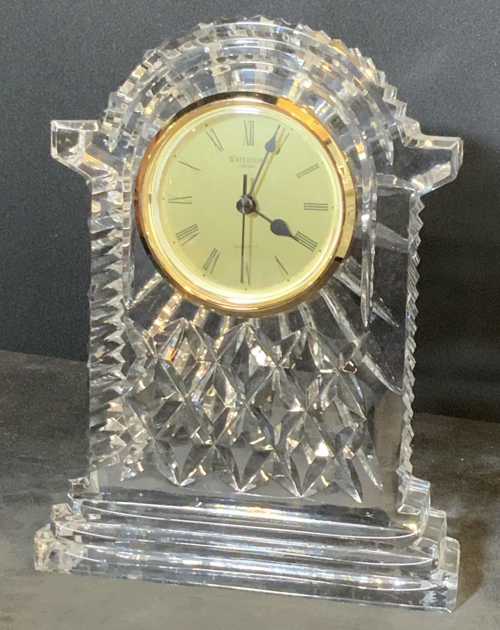 WATERFORD Crystal Table Grandfather Clock Barnebys