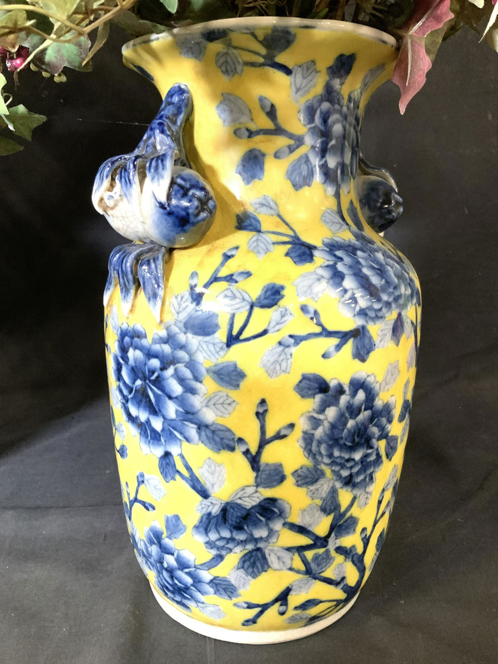 Pair Signed Chinese Porcelain Vases w Floral (1 of 10)