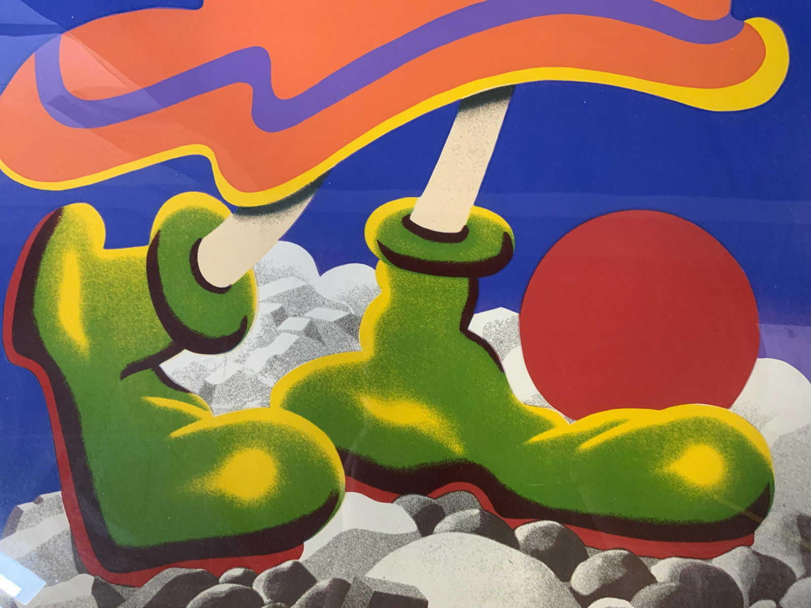 JACK BRUSCA Signed Silkscreen 1977: JACK BRUSCA Signed ‘Girl With Beachball’ Silkscreen 1977, signature to lower right reads ‘Jack Brusca’, date reads ‘1977’, edition to lower left reads ‘AP 3/30’, subject a figure in a