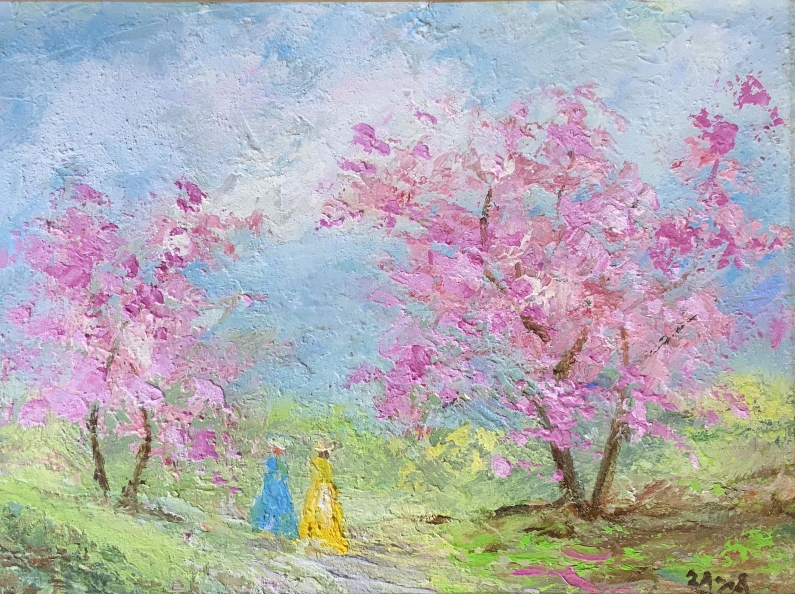 ZAZA MUELI Signed Oil on Panel Artwork (1 of 10)