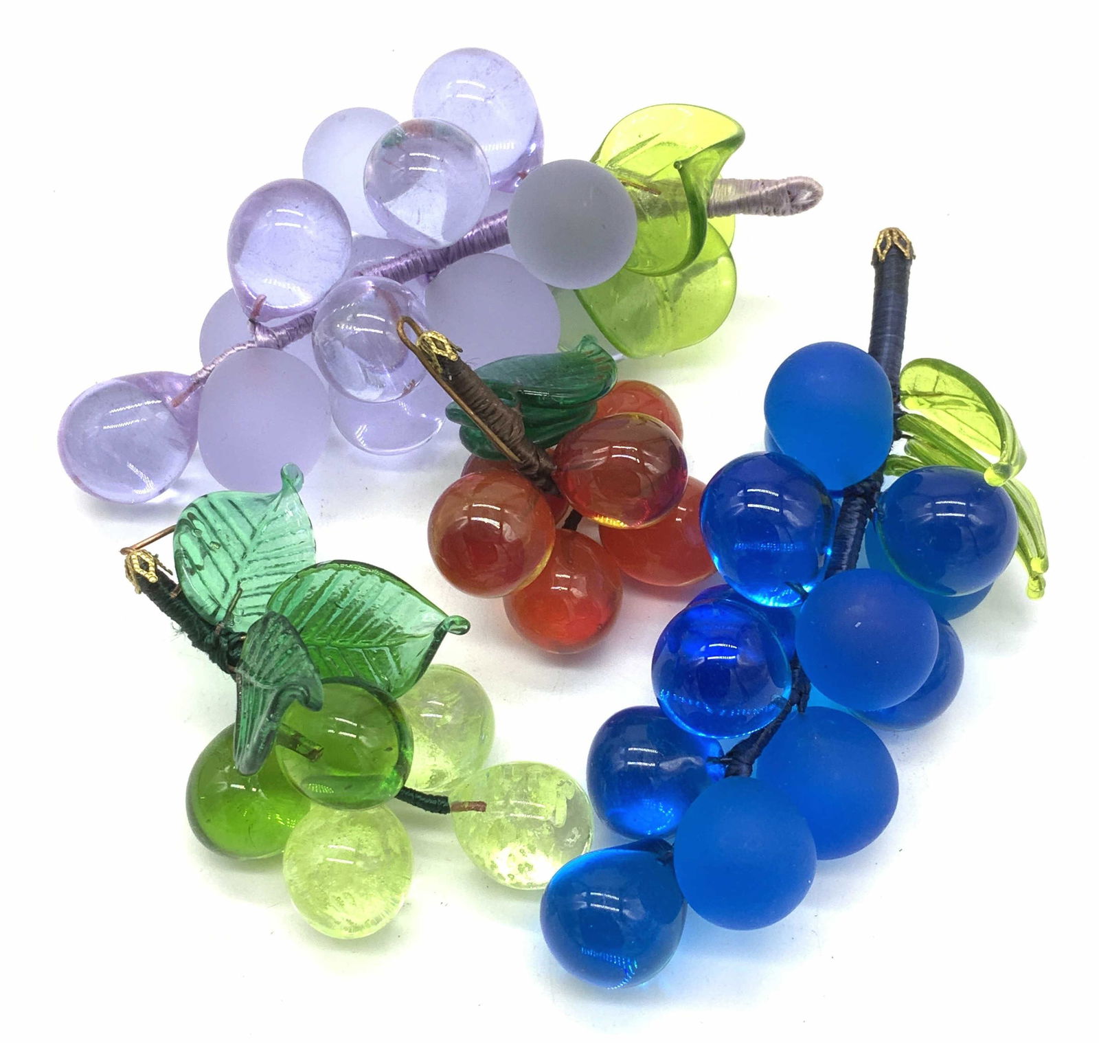 Grp 4 Colored Art Glass Grape Bunches (1 of 10)