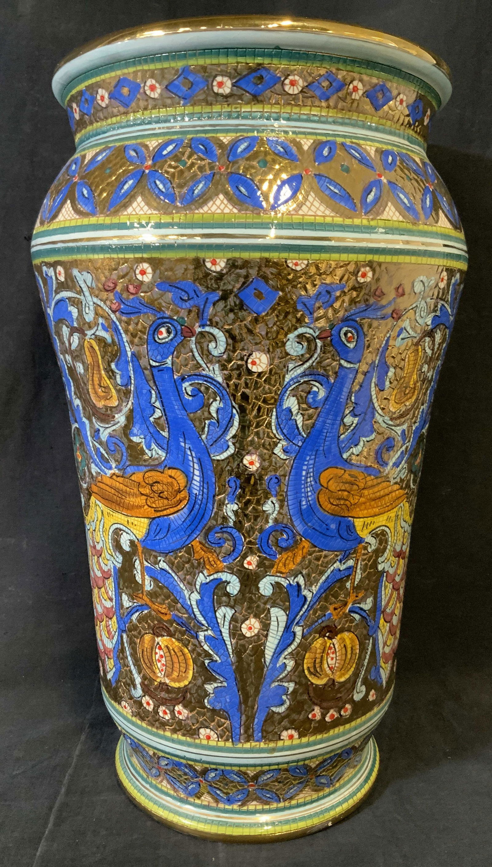 Hand Painted Ceramic Mosaic Style Planter, Italy (1 of 12)