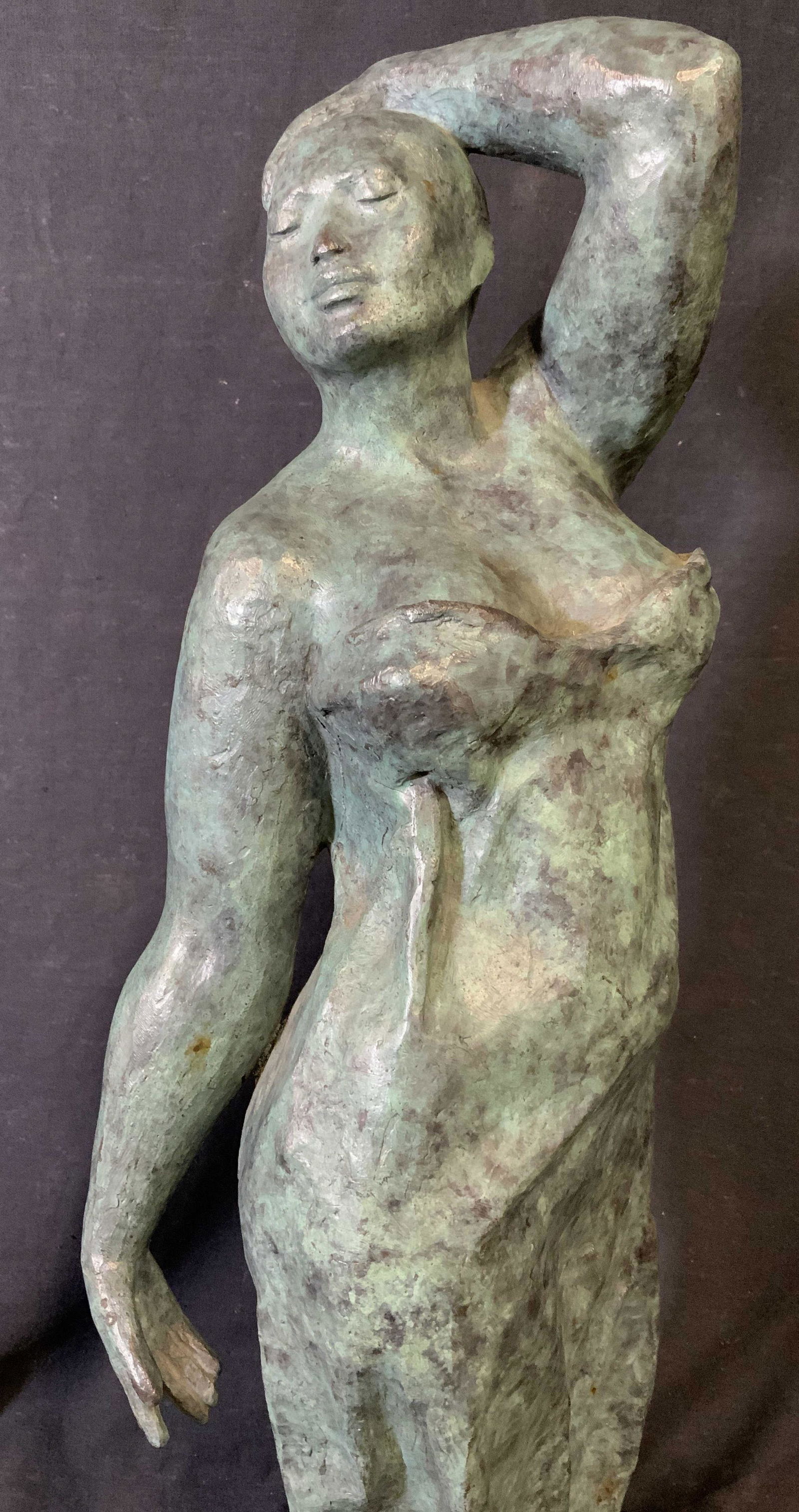 A. MAYA Signed Bronze Sculpture of a Woman (1 of 17)