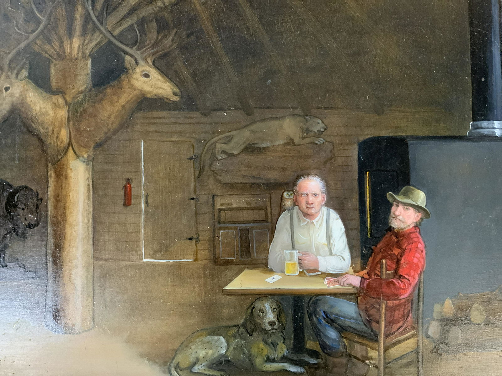 JENNIFER LI Signed Oil Painting, Two Men (1 of 11)