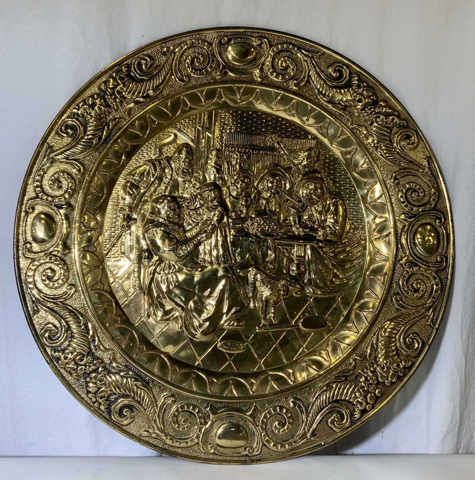 Gold Toned Metal Relief Wall Hanging (1 of 10)