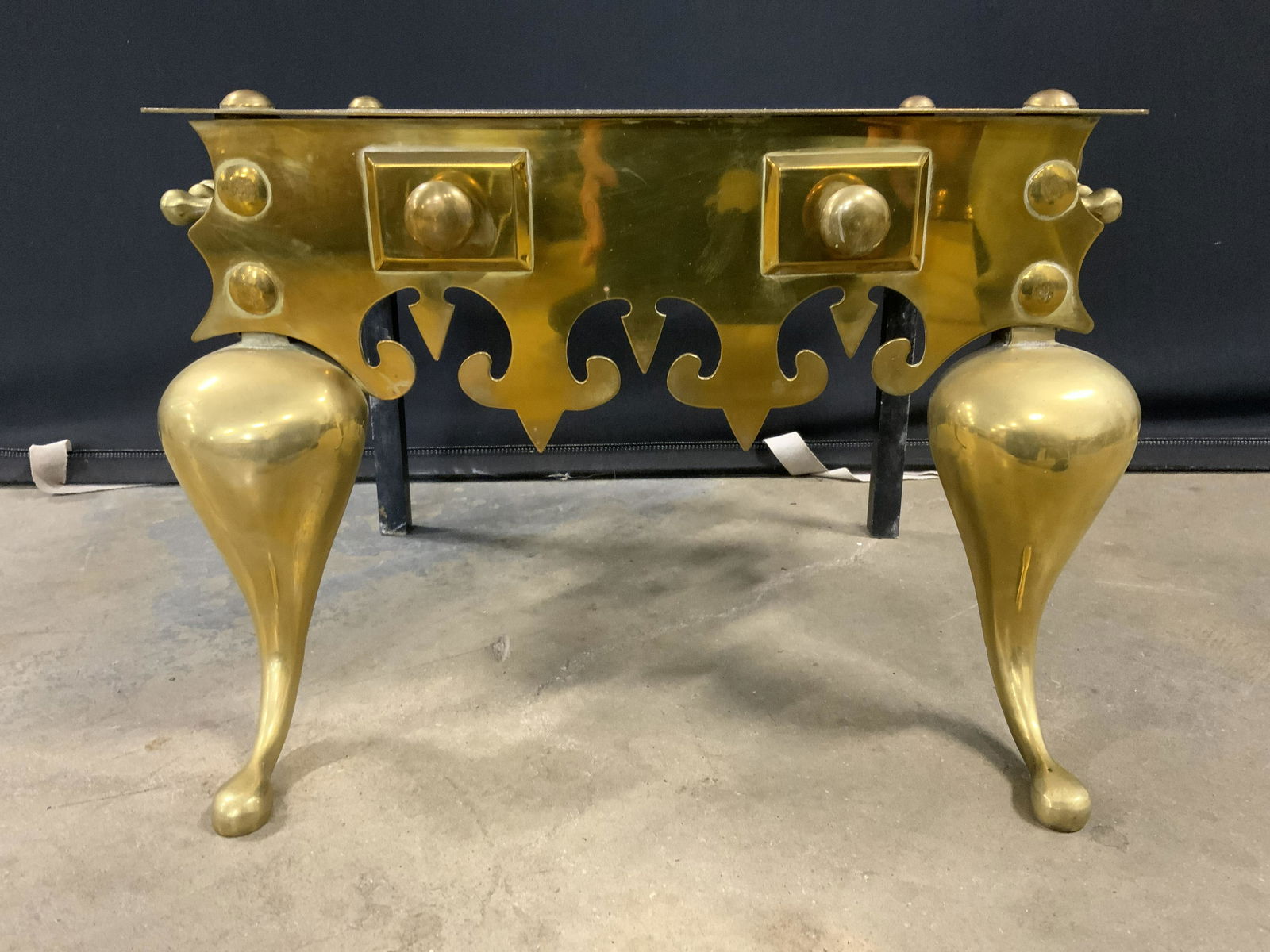 Antq 19th Century English Brass Footman Stool (1 of 11)