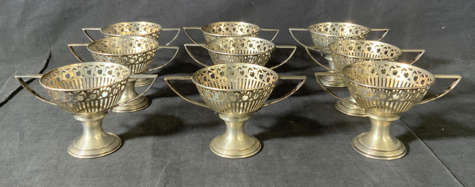 Set 9 TIFFANY & CO Sterling Bouillon Cup Holders (1 of 8)