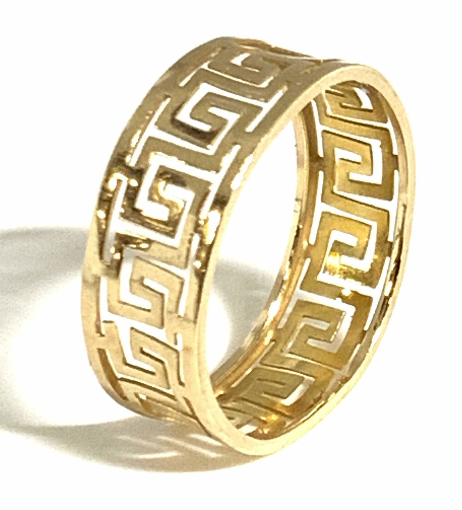 Vintage 14K Yellow Gold Greek Key Ring, Jewelry (1 of 11)