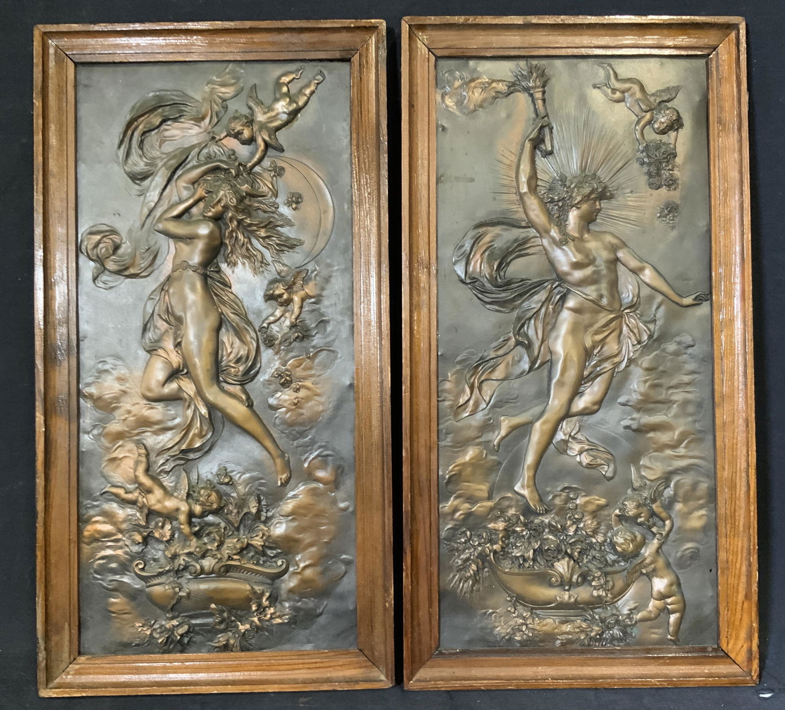 Pair Metal Relief Sculpture Panels (1 of 9)