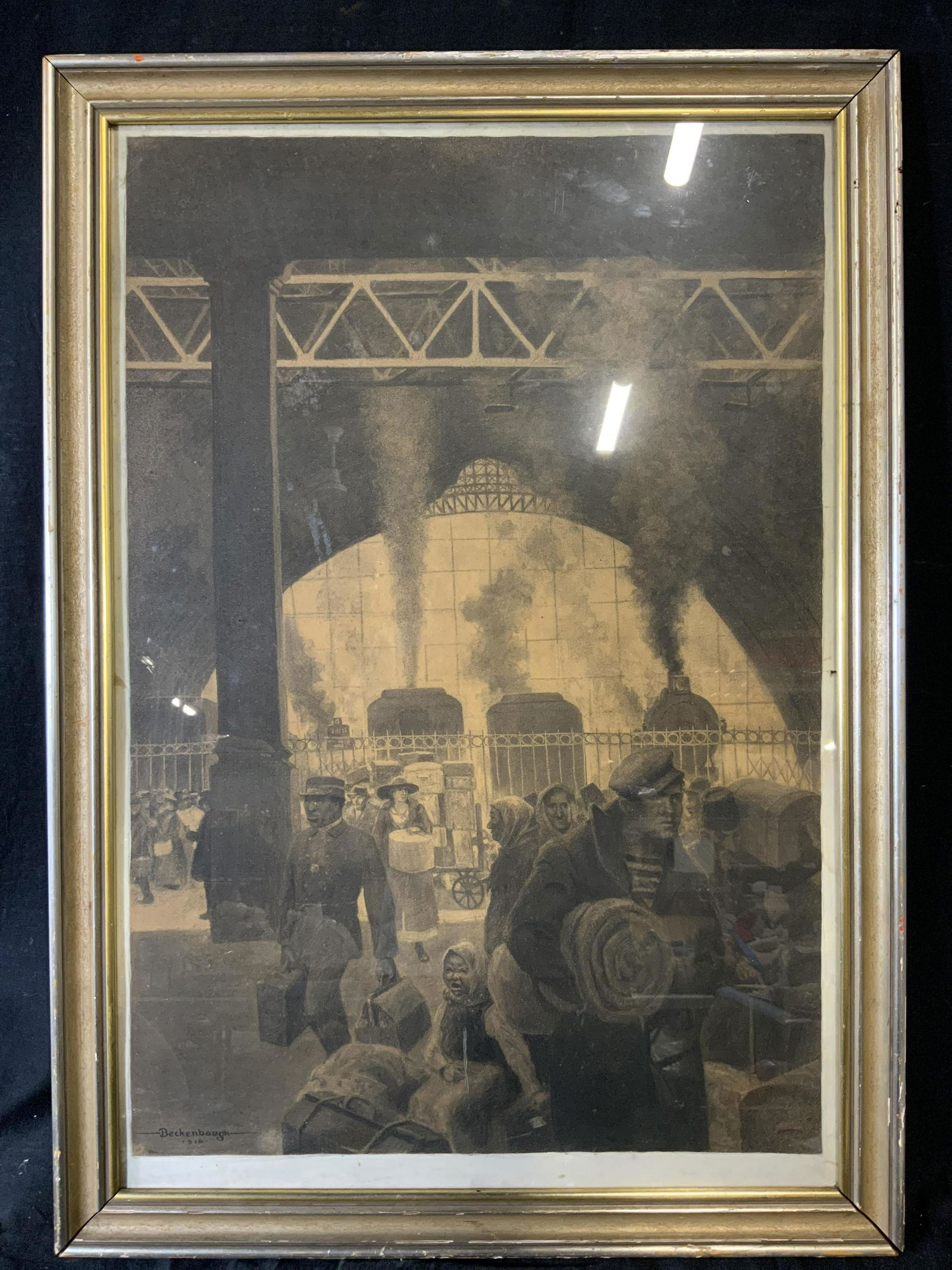 BECKENBAUGH Signed Charcoal Illustration (1 of 11)