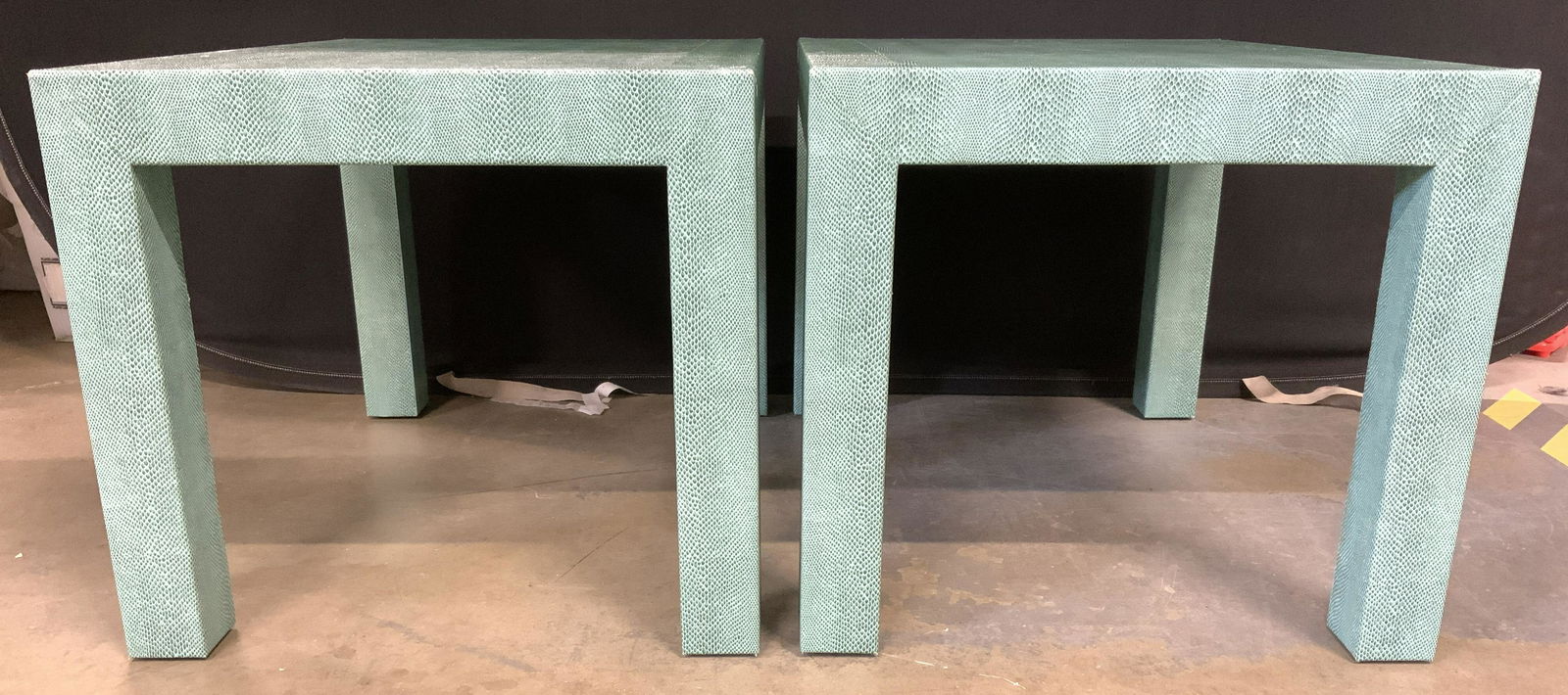 Pair Leather Lined Side Tables (1 of 10)