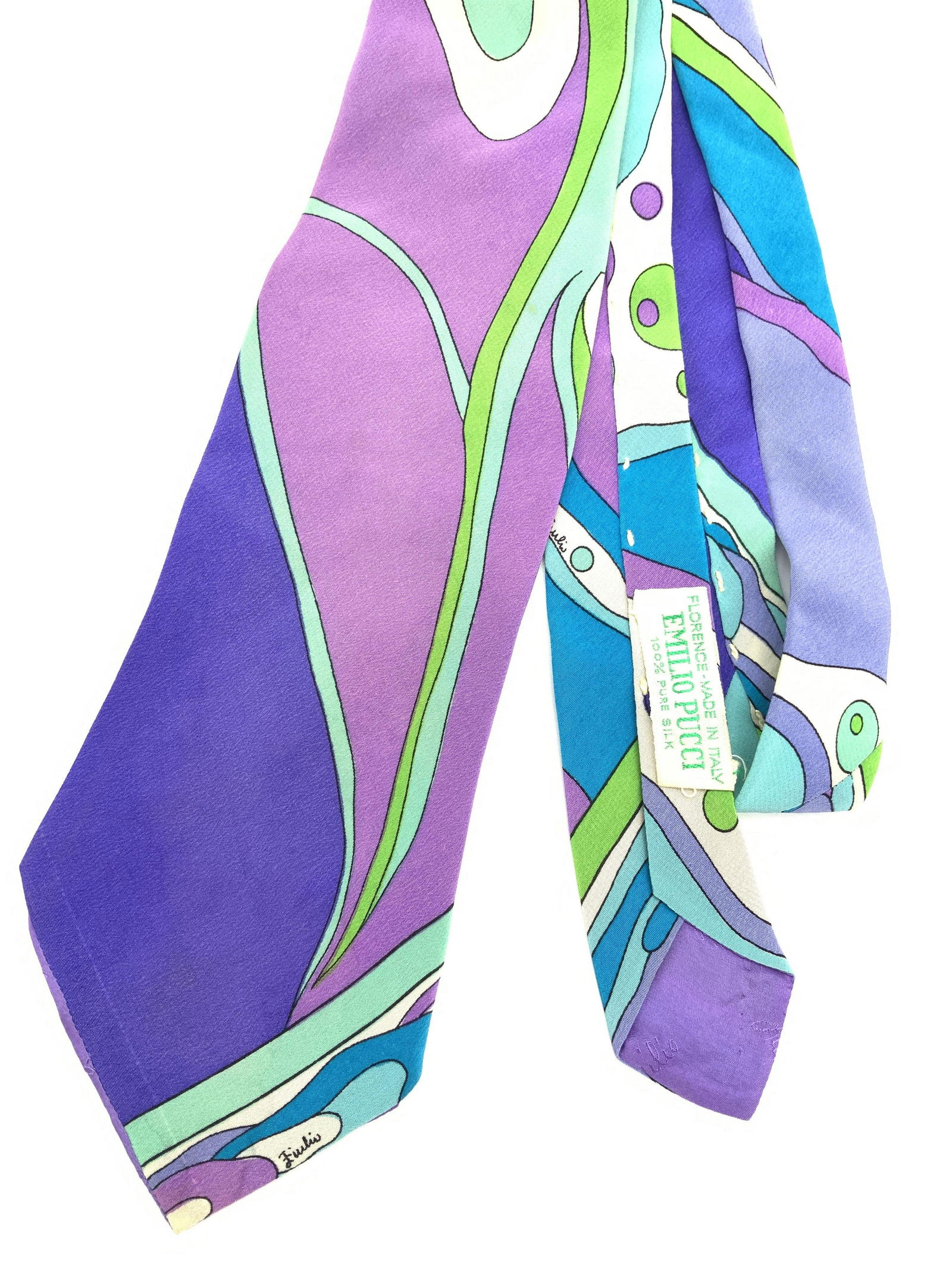 EMILIO PUCCI signed Silk Art Deco Dress Tie Italy (1 of 9)