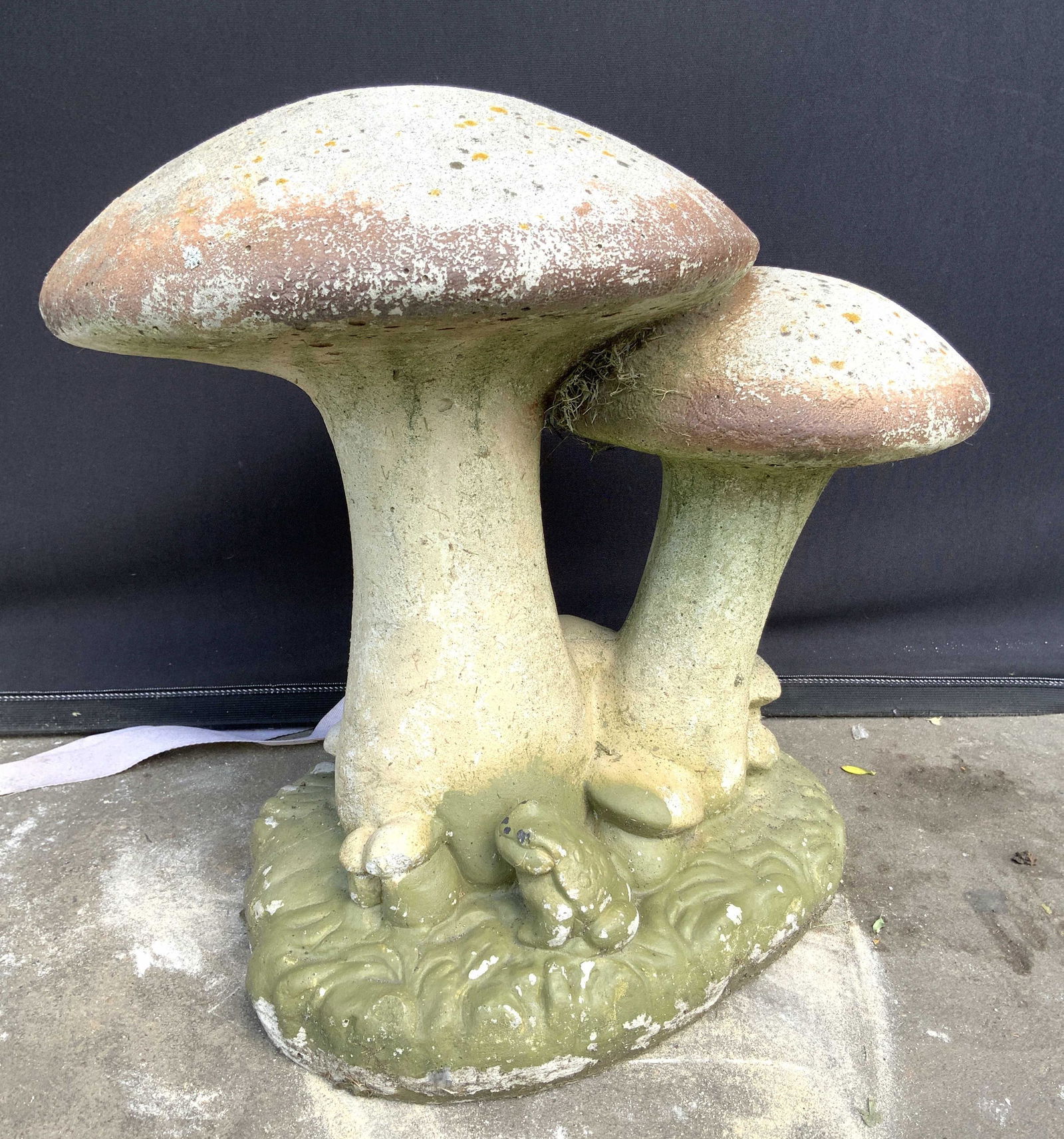 Cement Mushroom & Frog Garden Statuary (1 of 10)