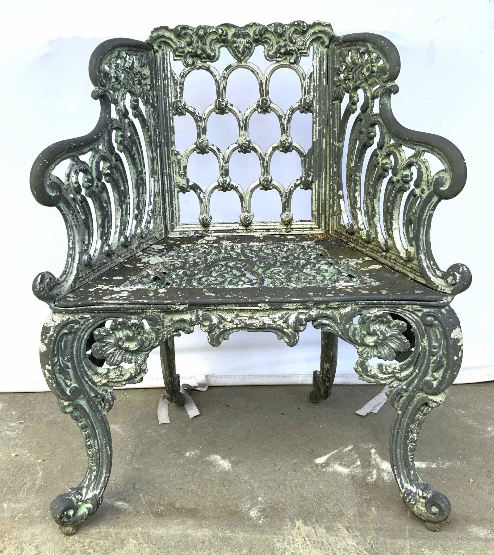Vintage Ornate Iron Garden End Chair (1 of 10)
