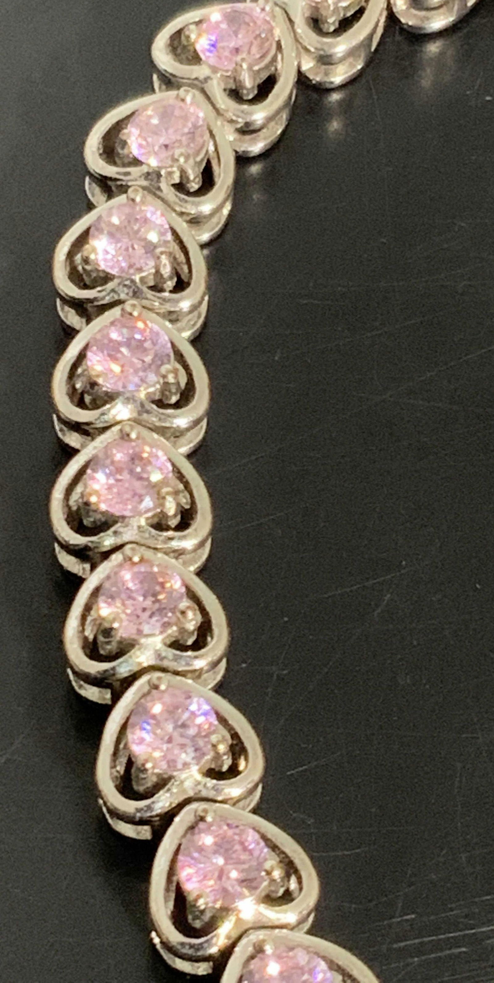 PAJ Pink Crystal Heart Pattern Bracelet, Jewelry (1 of 13)