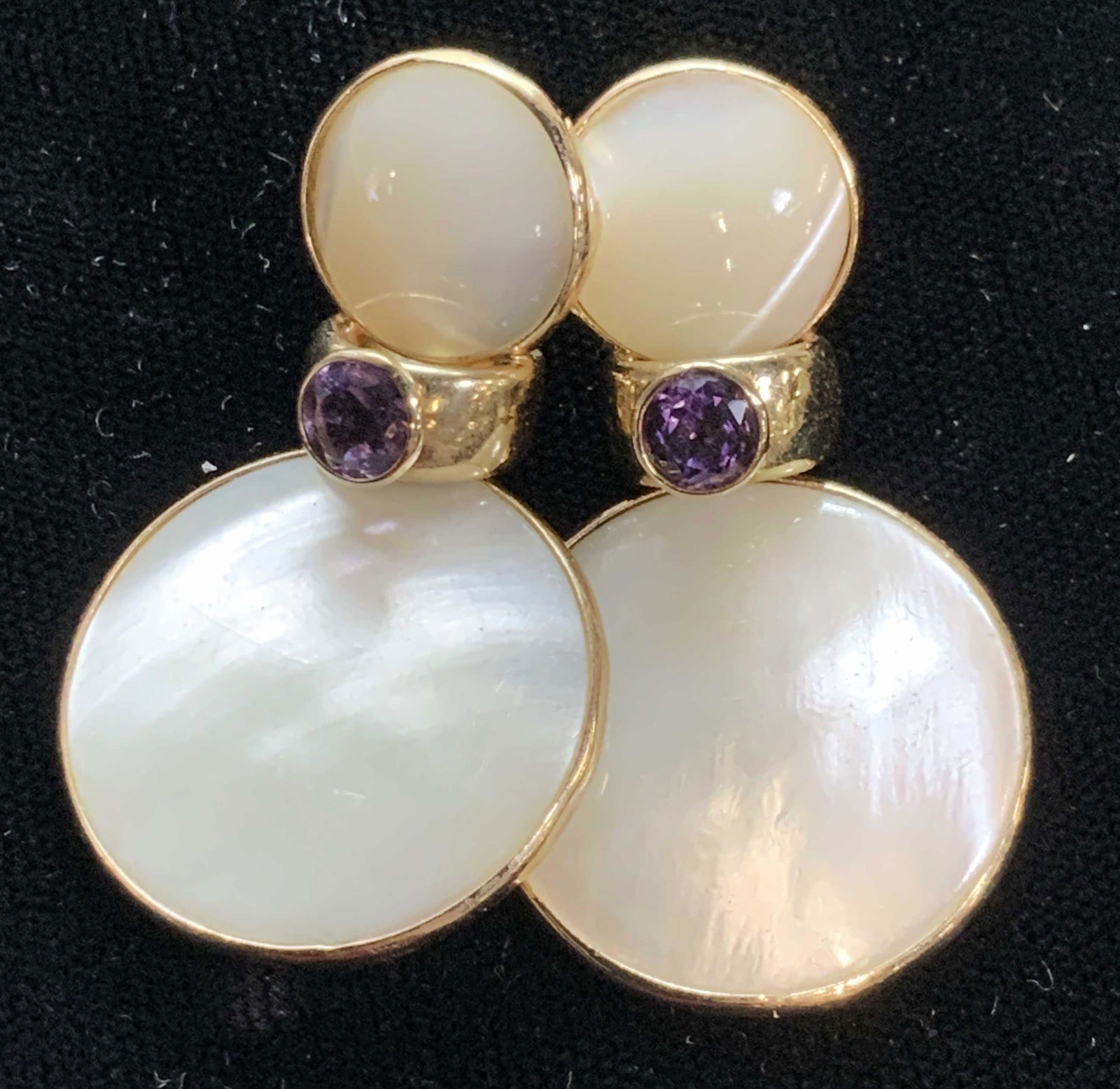 Hand Crafted MOP/ Amethyst 14K Drop Earrings (1 of 10)