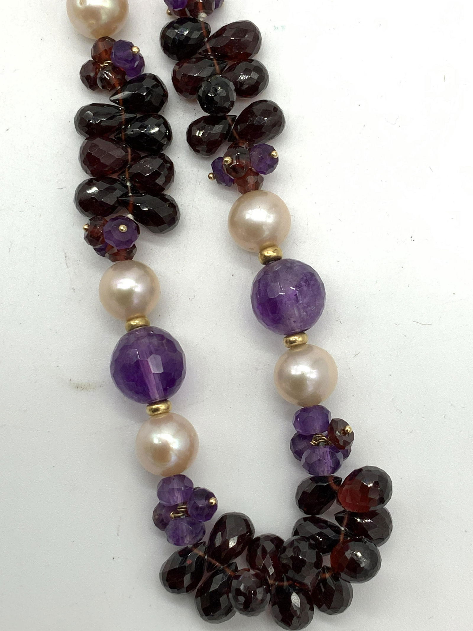 ZOE B Garnet & Amethyst Beaded Necklace,14K Clasp (1 of 13)