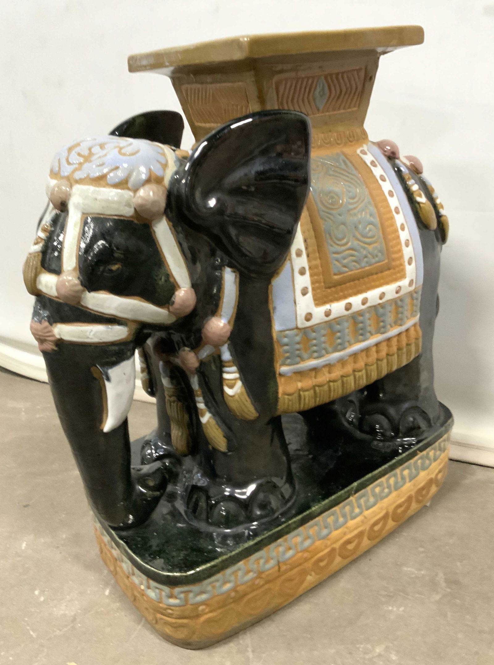 Vintage Ceramic Elephant Form Garden Stool (1 of 18)