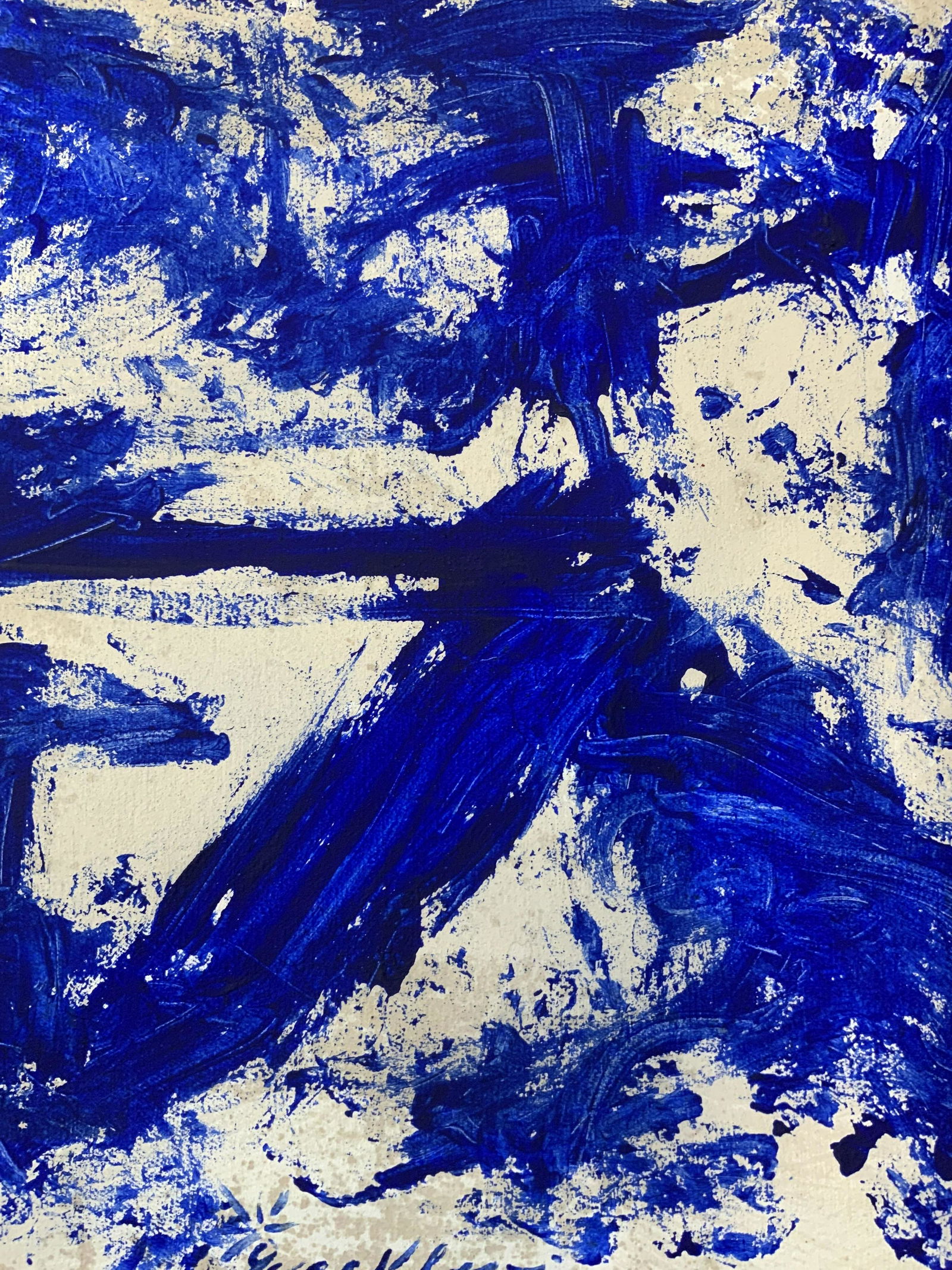 Signed Oil on Canvas Attributed to YVES KLEIN (1 of 8)