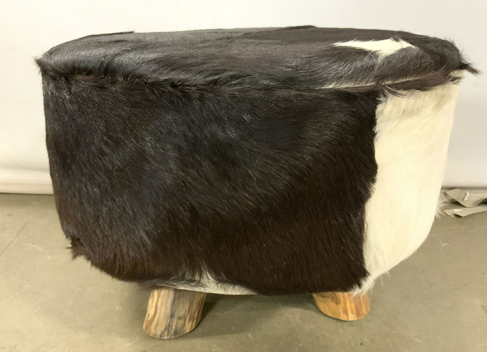 Cow Hide Ottoman W Adirondack Style Legs (1 of 10)