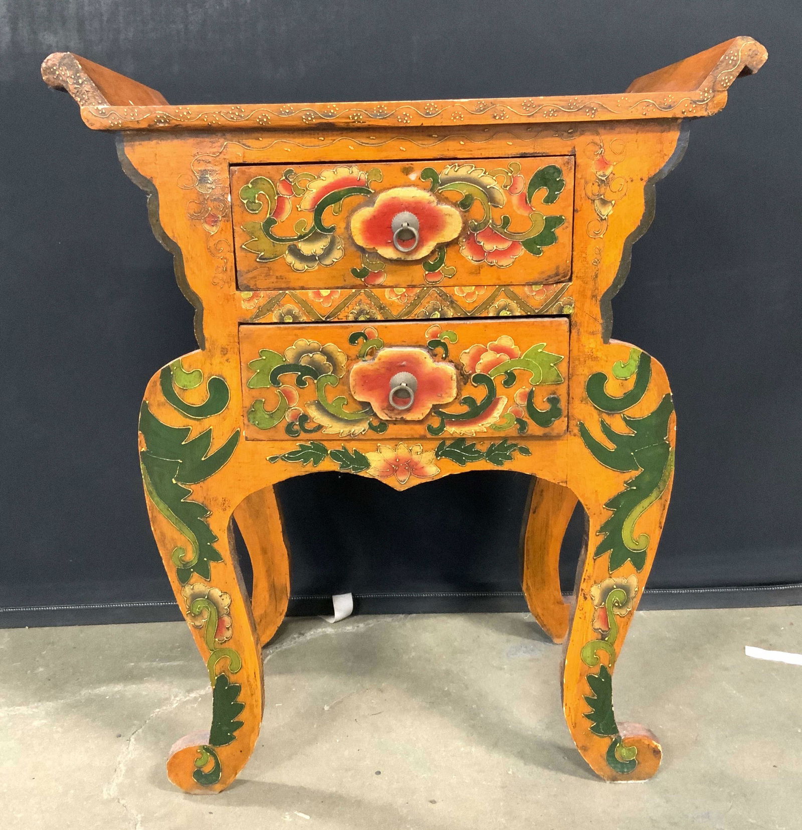 Vintage Hand Painted Tibetan Side Table (1 of 10)