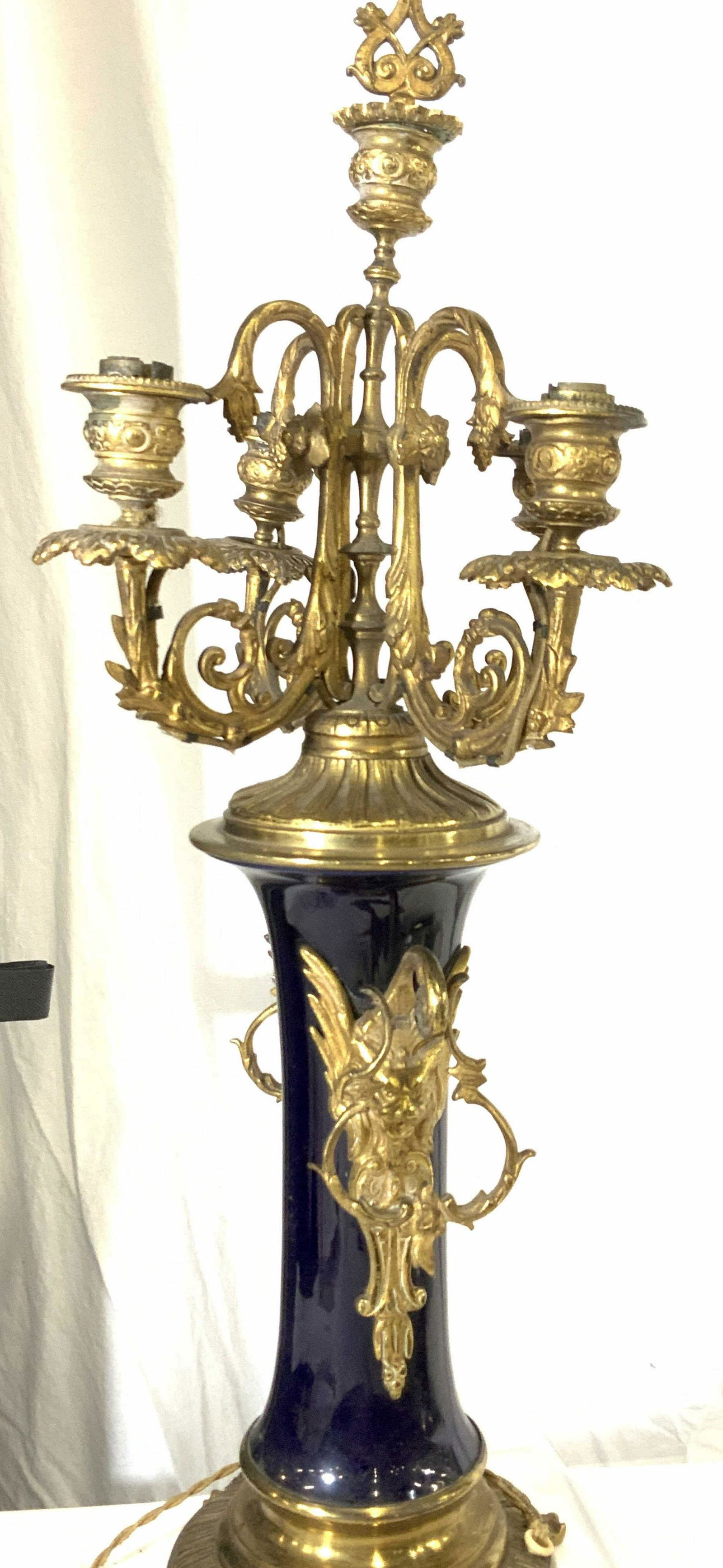 Rococo Gilt Brass/Porcelain Antique Candelabra (1 of 19)