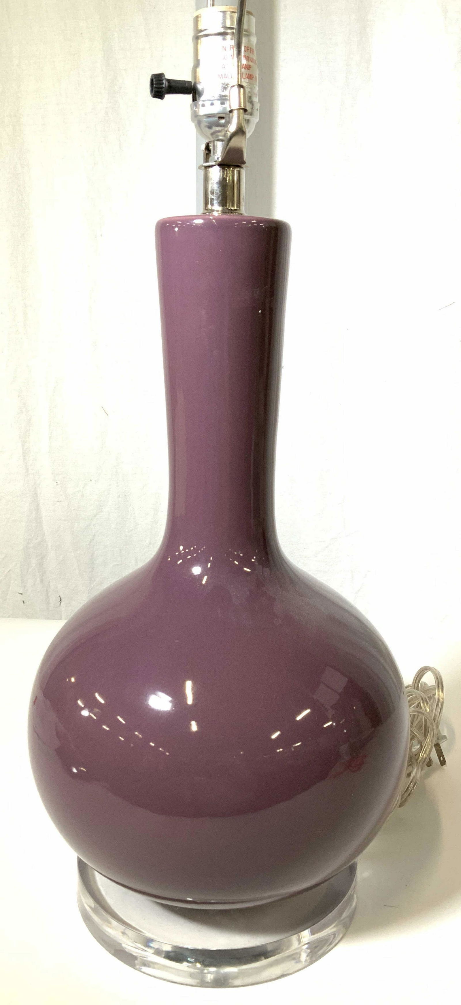 MCM Style Porcelain Gourd Lamp w/  Lucite Base (1 of 9)